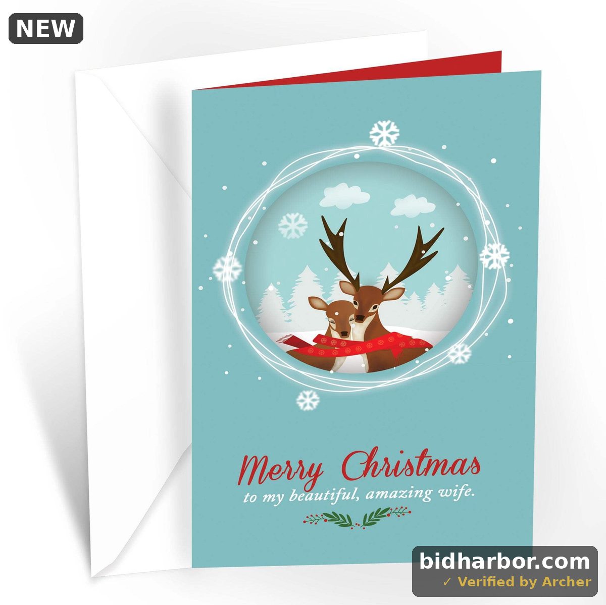 Prime Greetings Christmas Card For Wife Romantic