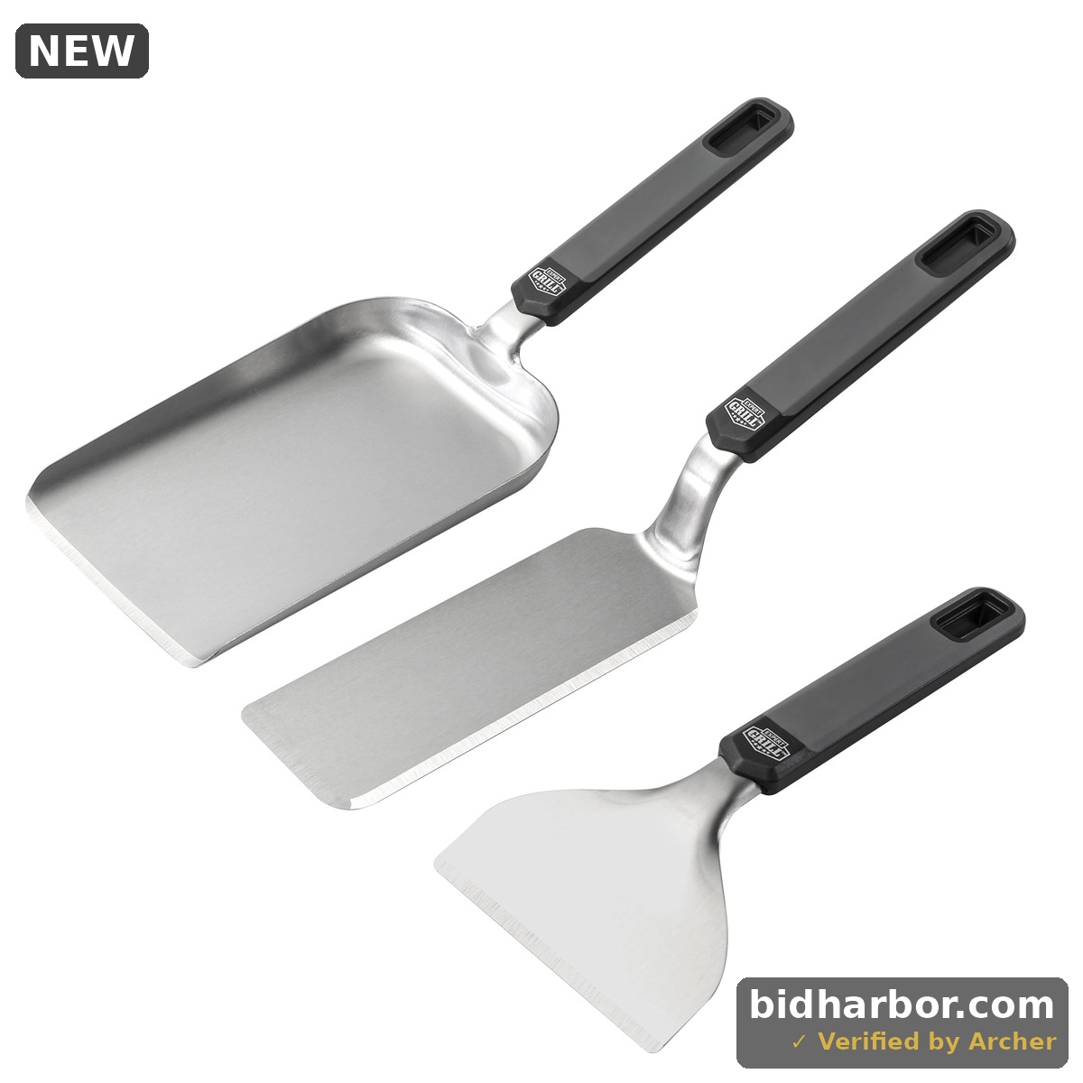 Expert Grill 3 Pieces Stainless Steel Barbecue Griddle Tool Set