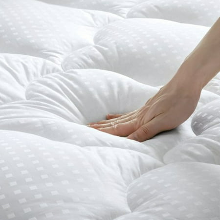 JUSTLET Quilted Mattress Pad, Twin, White