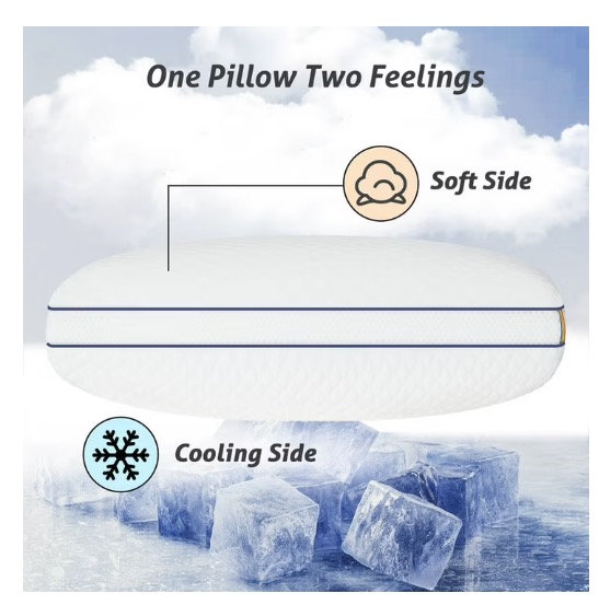 JUSTLET Memory Foam Pillows Set of 2 with Scent,Cooling Pillows for Back,Side,Stomach Sleepers,Removable and Washable Cover,Neck & Shoulder Support,27.56x15.75x3.94 Inch