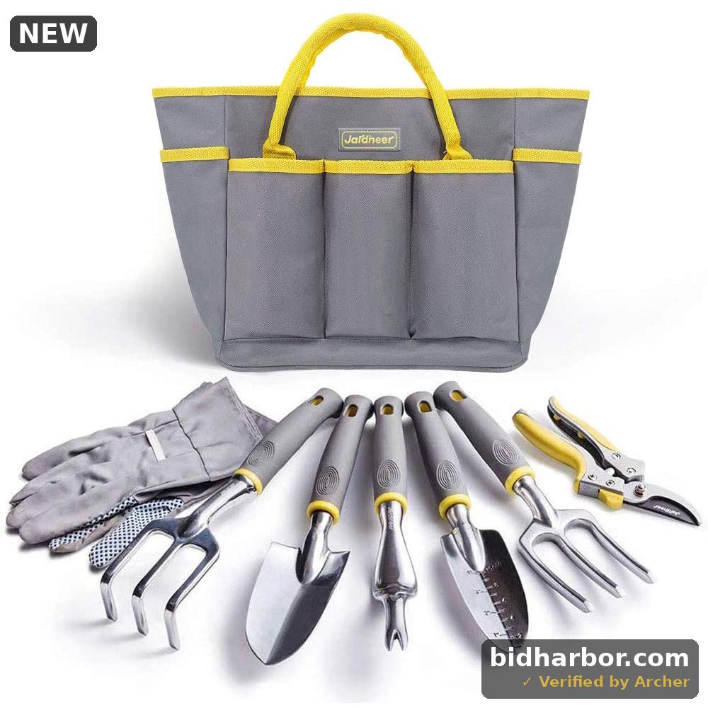 Jardineer Garden Tools Set 8PCS Heavy Duty Garden Tool Kit Gardening Tools Gifts For Women And Men