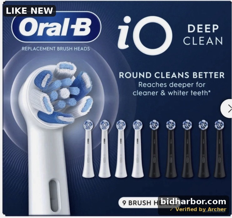 Oral B Replacement Brush Heads IO Deep Clean Round 9 Pack New Open Box