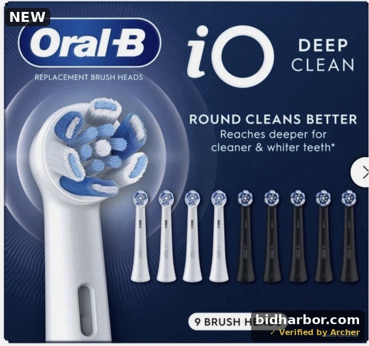 Oral B Replacement Brush Heads IO Deep Clean Round 9 Pack New Open Box