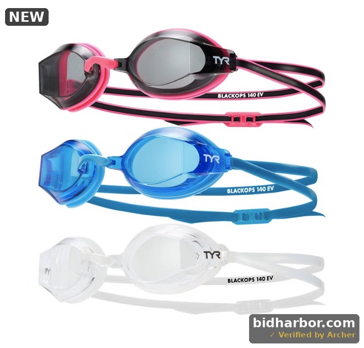 TYR Junior Swim Goggles 3-Pack, Ages 10+, Smoke/Multi