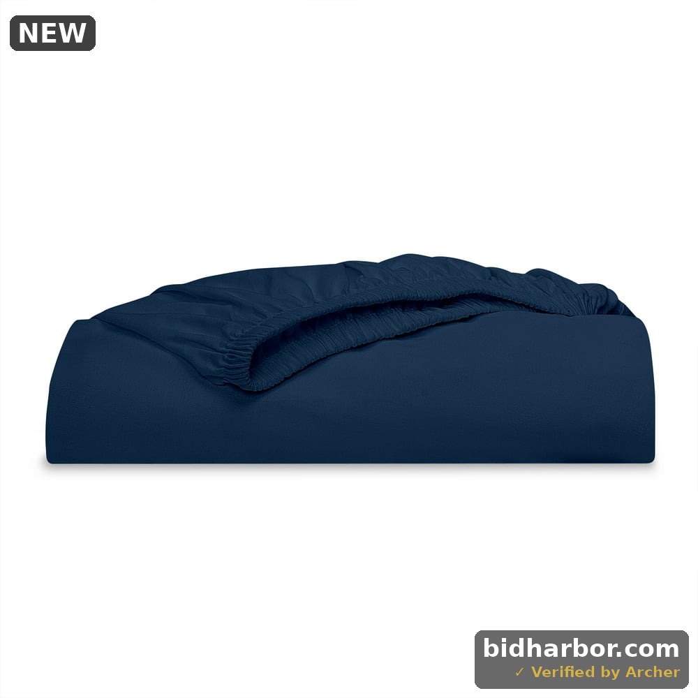 Mainstays 300 Thread Count Easy Care Percale Fitted Sheet, Queen, Blue Cove