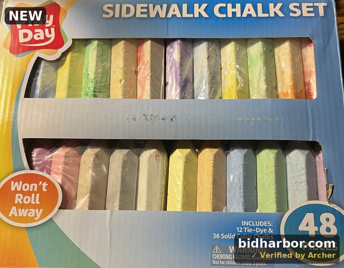 Play Day Sidewalk Chalk Set 48 Pieces 24 Colors