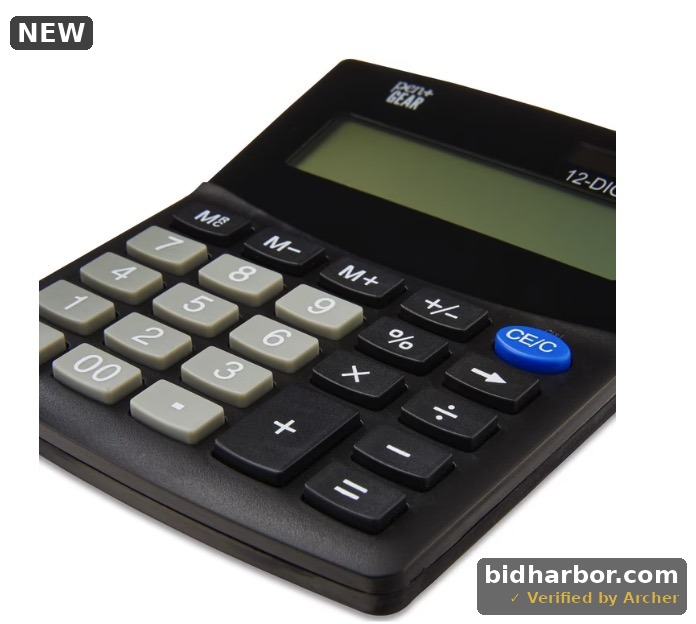 Pen+Gear 12 Digit Mini Desktop Calculator Black Office