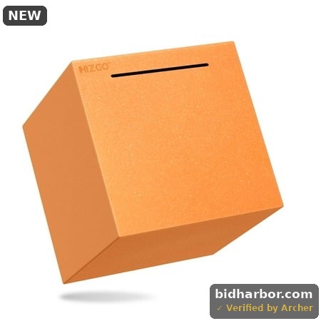 Hizgo Orange Stainless Steel Piggy Bank for Adult, Must Break to Open Money Saving Box (Orange 5.9 Inch)
