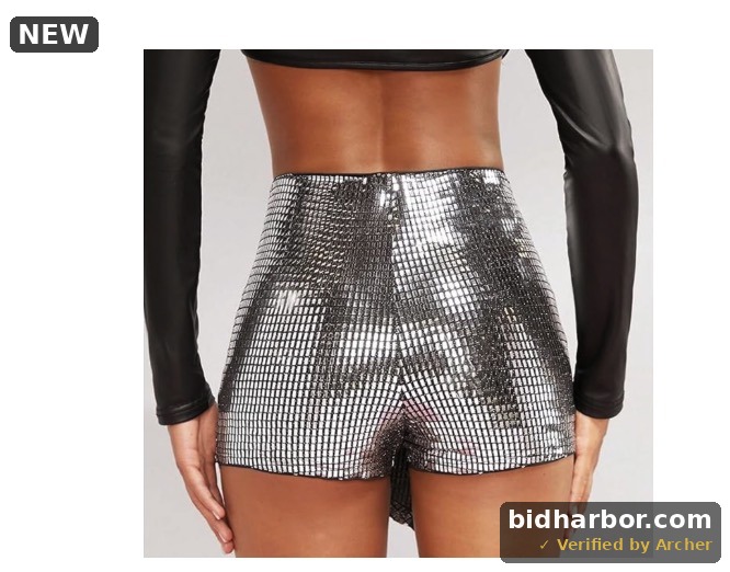 Womens Shorts O Ring Wrap Skort Skirt Party Rave Sparkle Shorts