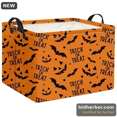 Haomeiliy Rectangular Halloween Basket for Boys and Girls Kids Trick or Treat Pumpkin Basket for Halloween Parties Cute Storage Bin Organizer Box Room Decor(Pumpkin Face)