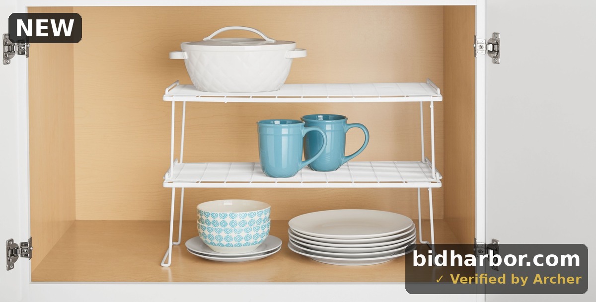 Mainstays Wire Stacking Shelf, 22 x 10 x 7 in., White