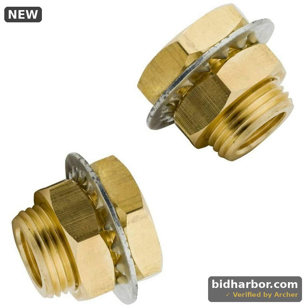 Legines Brass Bulkhead Fitting 1/4 NPT Female Bulk Head Pipe Fitting Bulkhead Coupling?3/4-16UNF) 0.98 Male 15/16 Length