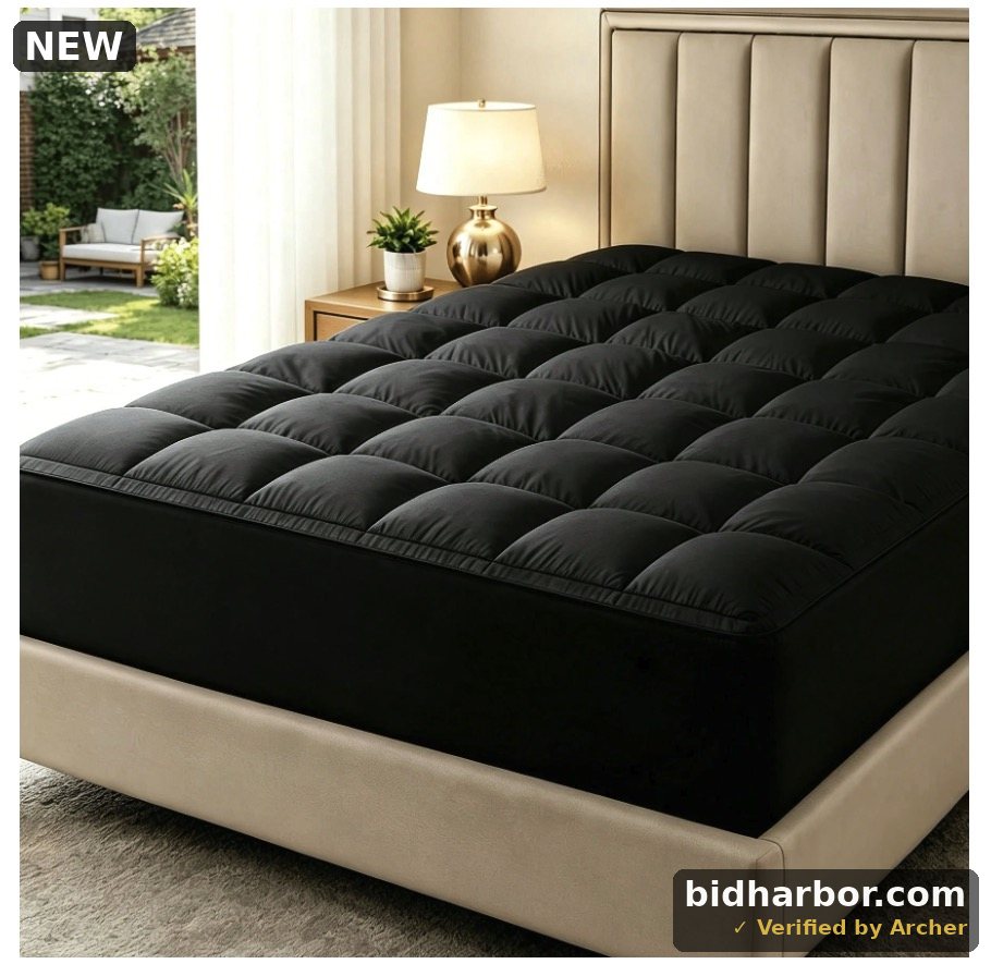 JUSTLET Quilted Fitted California King Mattress Pad Pillow Top Mattress Cover Cooling Breathable Fluffy Soft Mattress Protector Top 8-21 Deep Pocket Cooling Mattress Topper, Black