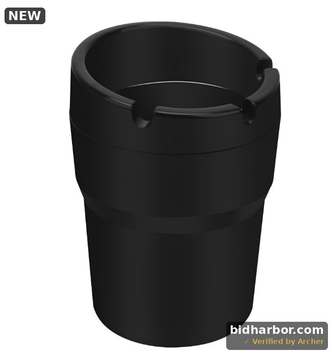 Car Ashtray, Plutput Portable Smell Proof Windproof Flame Retardant ABS Material Detachable Ashtray for Most Car Cup Holder(Black)