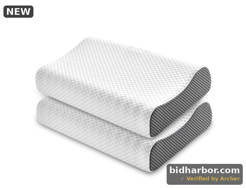 Cervical Memory Foam Pillow Set of 2 for Neck and Shoulder Pain Relief, Orthopedic Contour Bed Pillow for Side, Back, Stomach Sleepers, Removable and Washable Cover, Grey