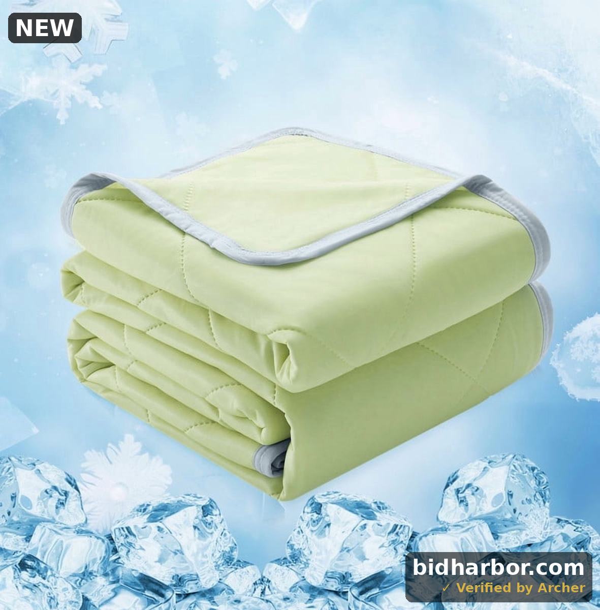 Cooling Comforter King Size, Double-Sided Cooling Tech Fabric Blanket for Hot Sleepers and Night Sweats, All-Season Breathable Lightweight Comforter, Apple Green