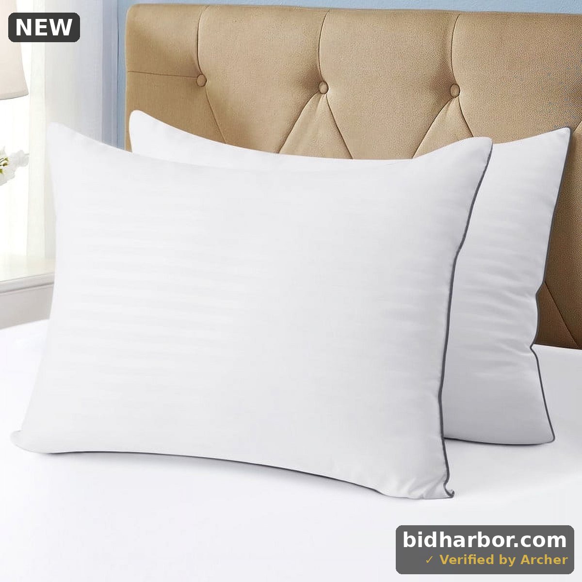 JUSTLET Queen Size Pillows Set of 2-Down Alternative Pillows for Side,Back,Stomach Sleepers,Breathable & Skin-Friendly,Machine Washable,20 x 30