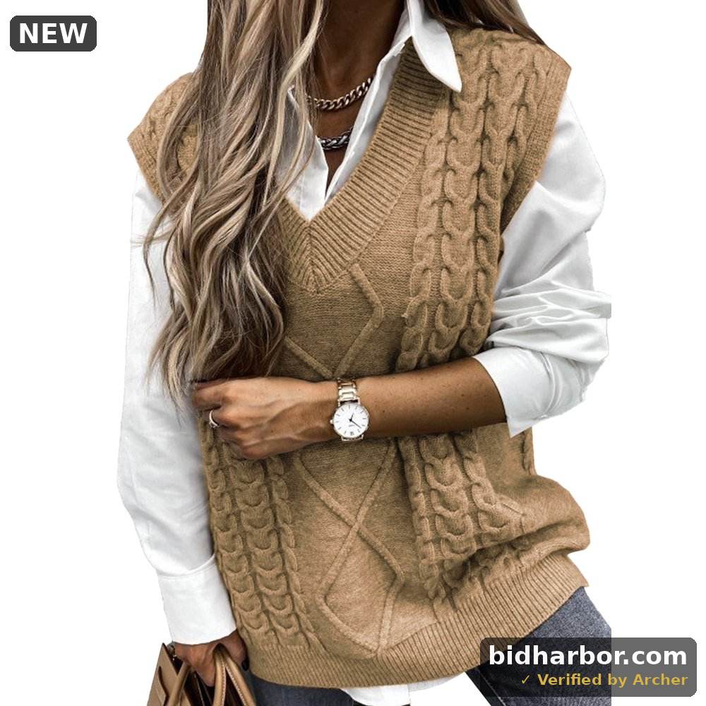 DOKOTOO Womens Sleeveless Ribbed Knit Sweater Vest Pullover Tank Top for Women — Size Medium