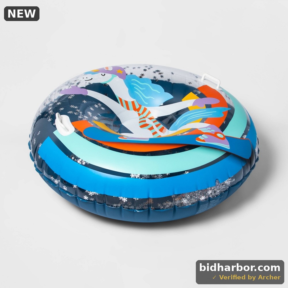 Sun Squad 48" Snow Tube Unicorn With Snowflake Glitter
