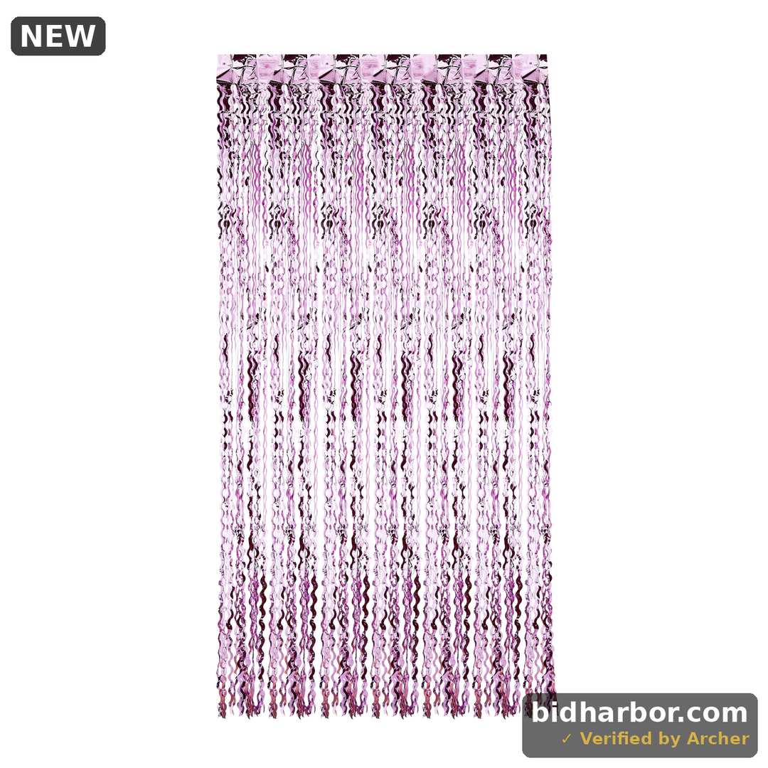 Way To Celebrate Metallic Pink Curly Foil Door Fringe 39 X 78.5