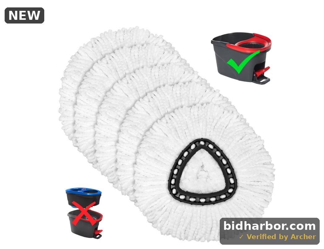 5 Pack Mop Heads Replacements Easy Wrin Spin System, Microfiber Refills, Easy Cleaning Mop Repalce Head