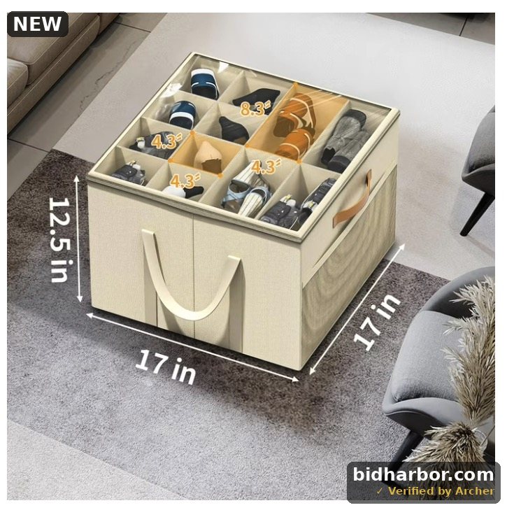 Aokeyee Shoe Storage Organizer for Closet, 2 Pack Shoe Box Storage Containers with Clear Cover and Reinforced Handles, Fits 16-32 Pairs, Beige