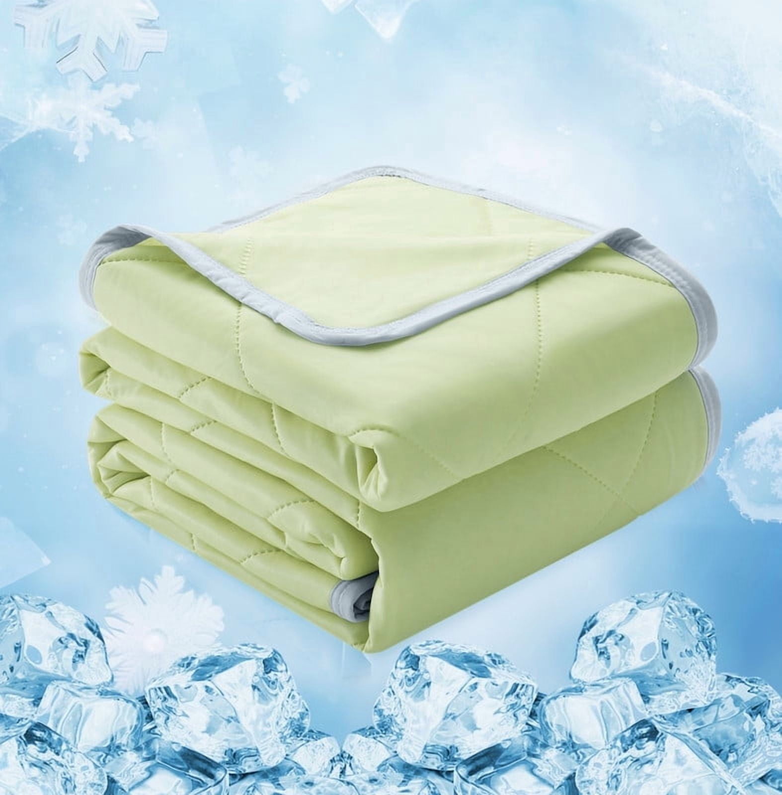 Cooling Comforter Queen Size, Double-Sided Cooling Tech Fabric Blanket for Hot Sleepers and Night Sweats, All-Season Breathable Lightweight Comforter, Apple Green