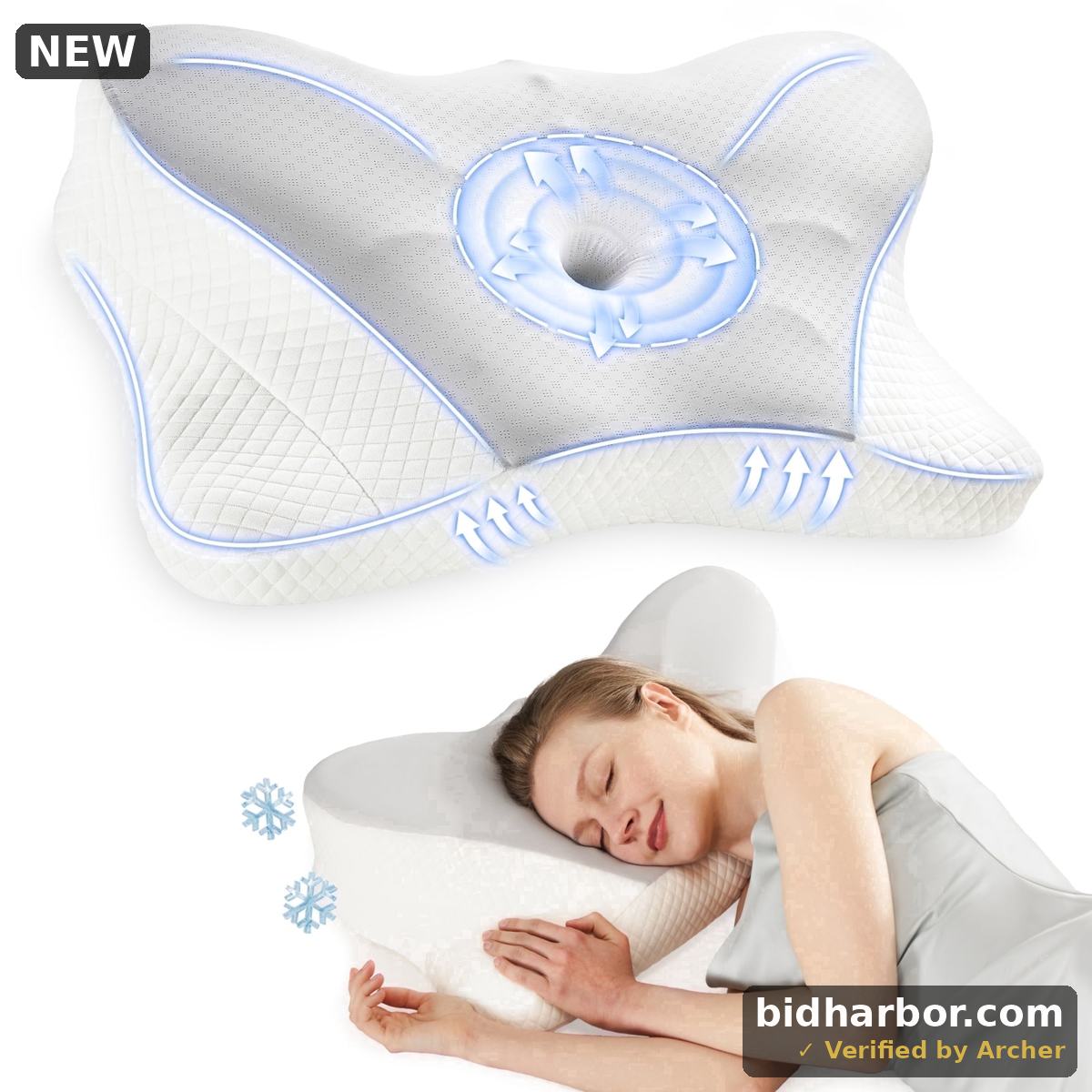 Cervical Memory Foam Pillow, Grey