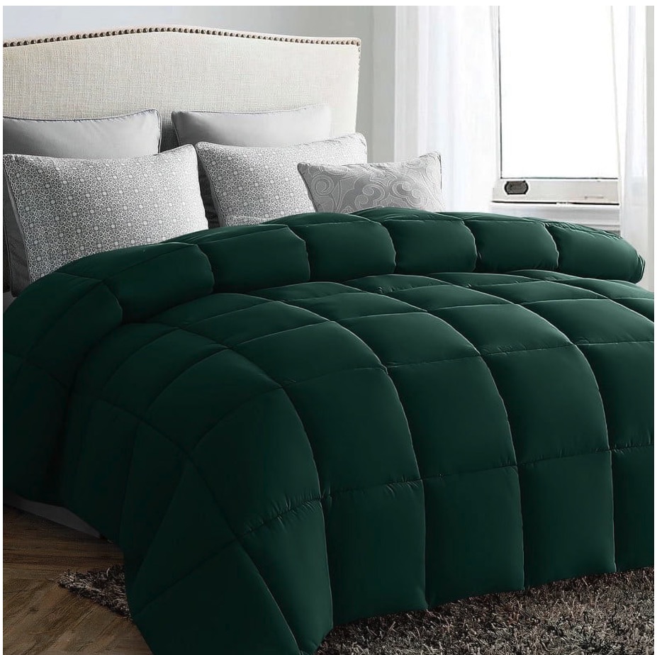 JUSTLET Down-Alternative Comforter, King, Green