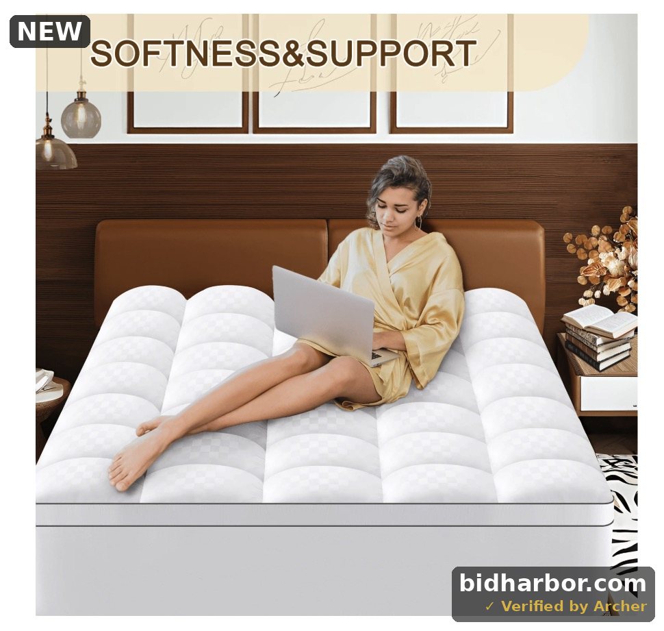 JustLet Mattress Topper QUEEN - Ultra Plush, Pain-Relieving Pad With Cooling Technology, 8-21 Inch Deep Pocket Design, Luxurious Overfilled Down-Alternative Fill