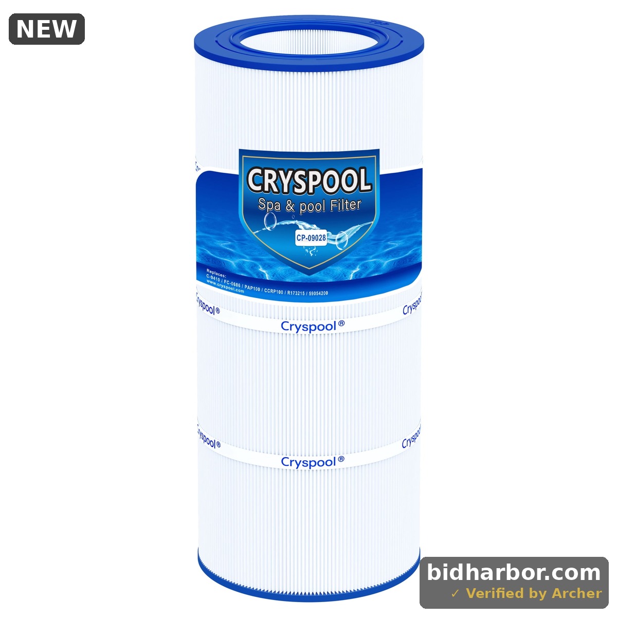 CRYSPOOL Pool Filter Compatible with Unicel C-9410, Clean and Clear 100, CCRP100, R173215, 59054200, Predator-100, 100 sq. ft., 1 Pack