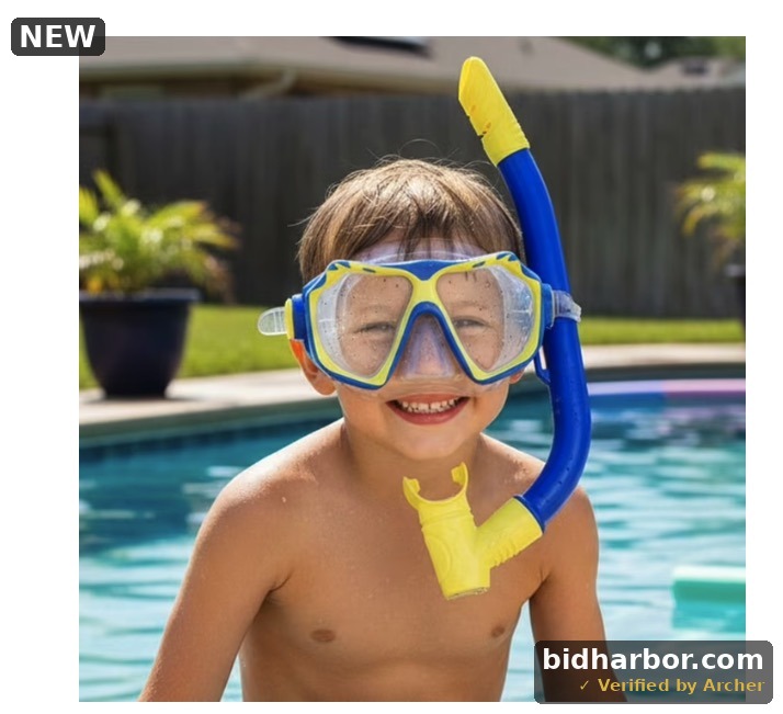 Dolfino Aqua Youth Mask and Snorkel Set, Ages 6+, Blue and Yellow