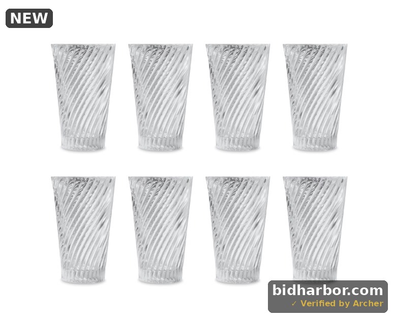 Mainstays Rosie Glass Drinkware Set 16 Ounce 8-Piece