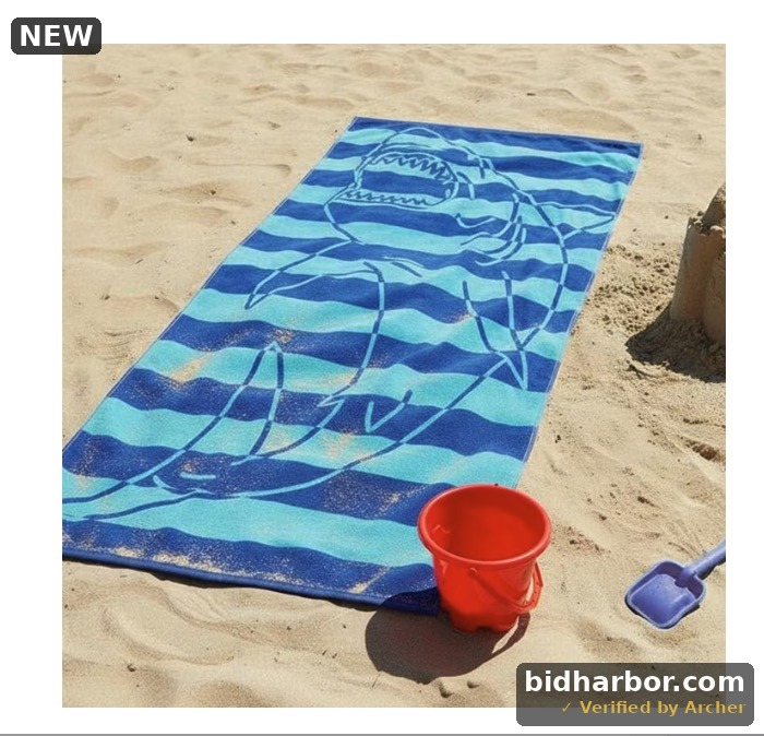 Mainstays Kids Cotton Blend Beach Towel 30 X 60 Inches Shark