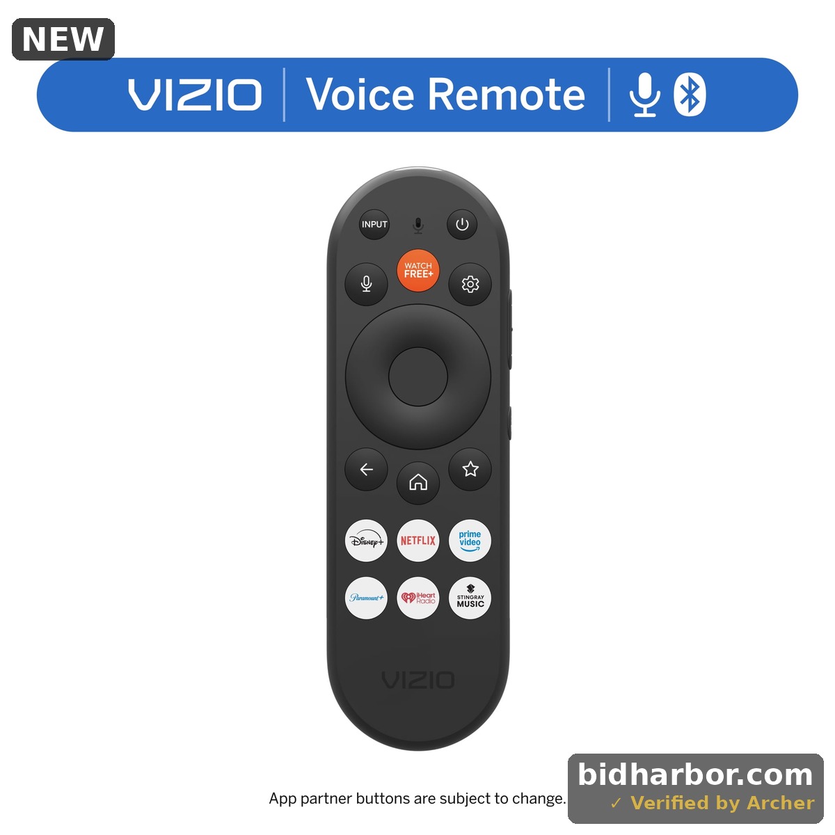 VIZIO TV Remote, Voice Control & Bluetooth Compatible, XRT290R