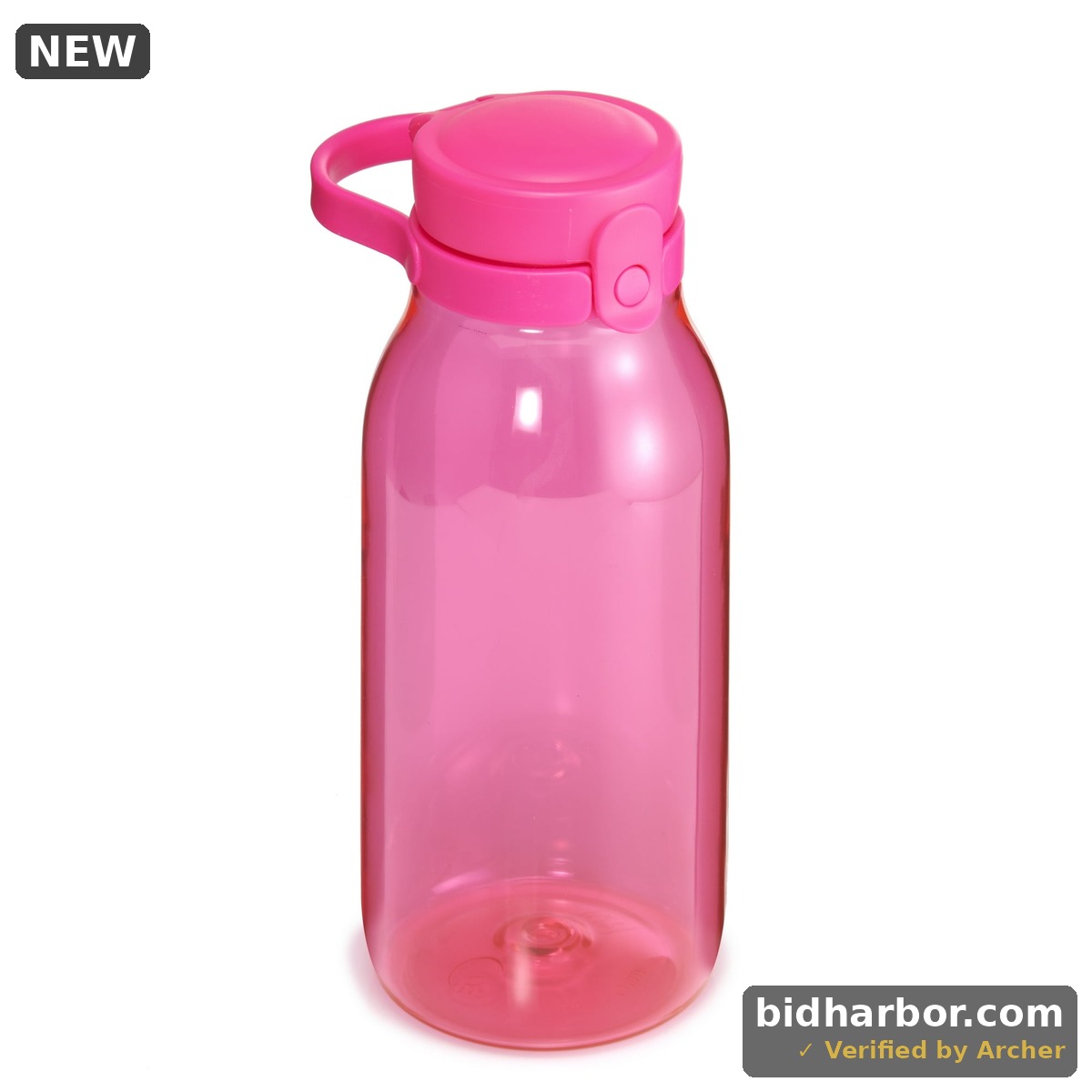 Your Zone Kids Water Bottle, 16 oz Plastic Bottle with Flip Top Chug Lid, BPA-Free, Pink