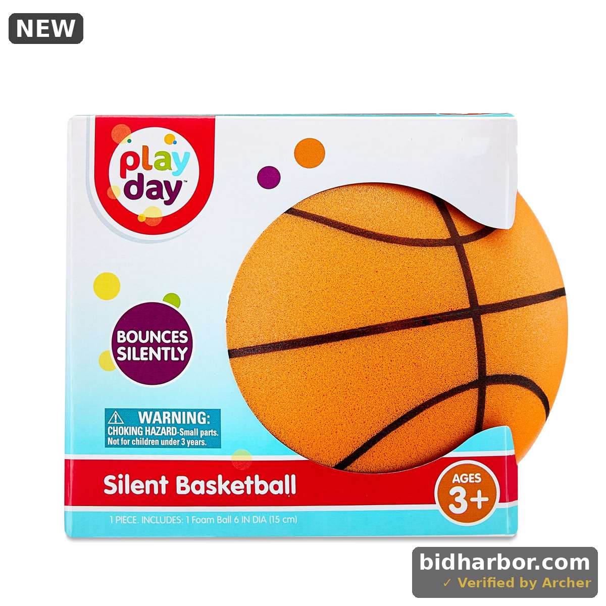 Play Day 6 Inch Silent Indoor Basketball for Kids