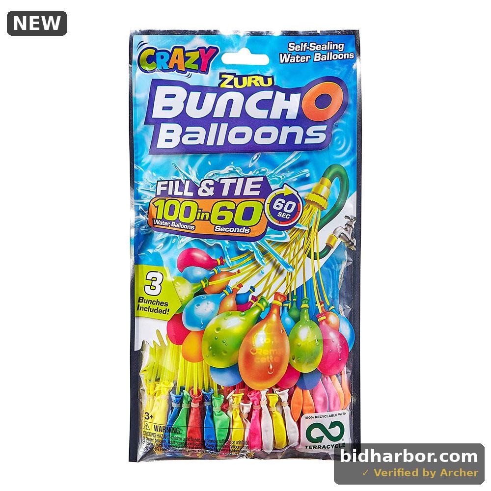 Bunch O Balloons Crazy 105 Rapid-Filling Self-Sealing Water Balloons (3 pack) for Kids, Teens & Adults Ages 3+