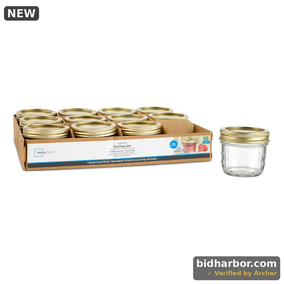Mainstays 8-oz Clear Glass Wide-Mouth Canning Jars