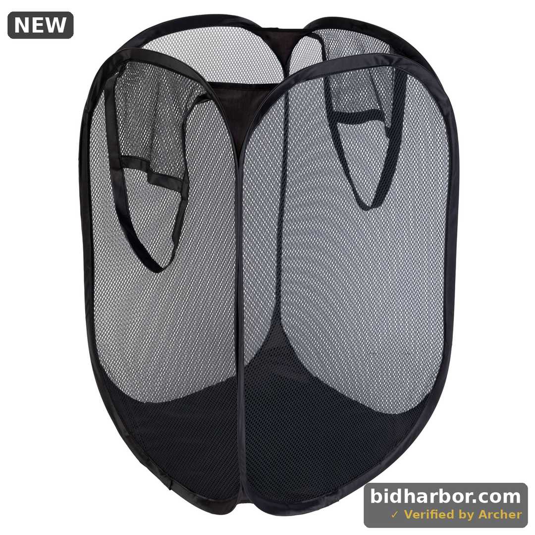 Mainstays Pop-Up Spiral Polyester Laundry Hamper, Rich Black