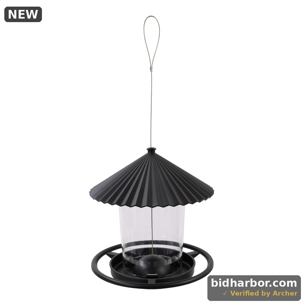 Vibrant Life Hanging Hopper Bird Feeder Black 2.5 Lb Capacity