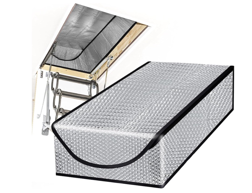 IBEEDOW Attic Door Insulation Cover 25x54x11, Attic Stairs Insulation Cover Attic Tent, Attic Stairway Pull Down, Thicken Aluminum Foil Attic Access Insulation Cover with Zipper