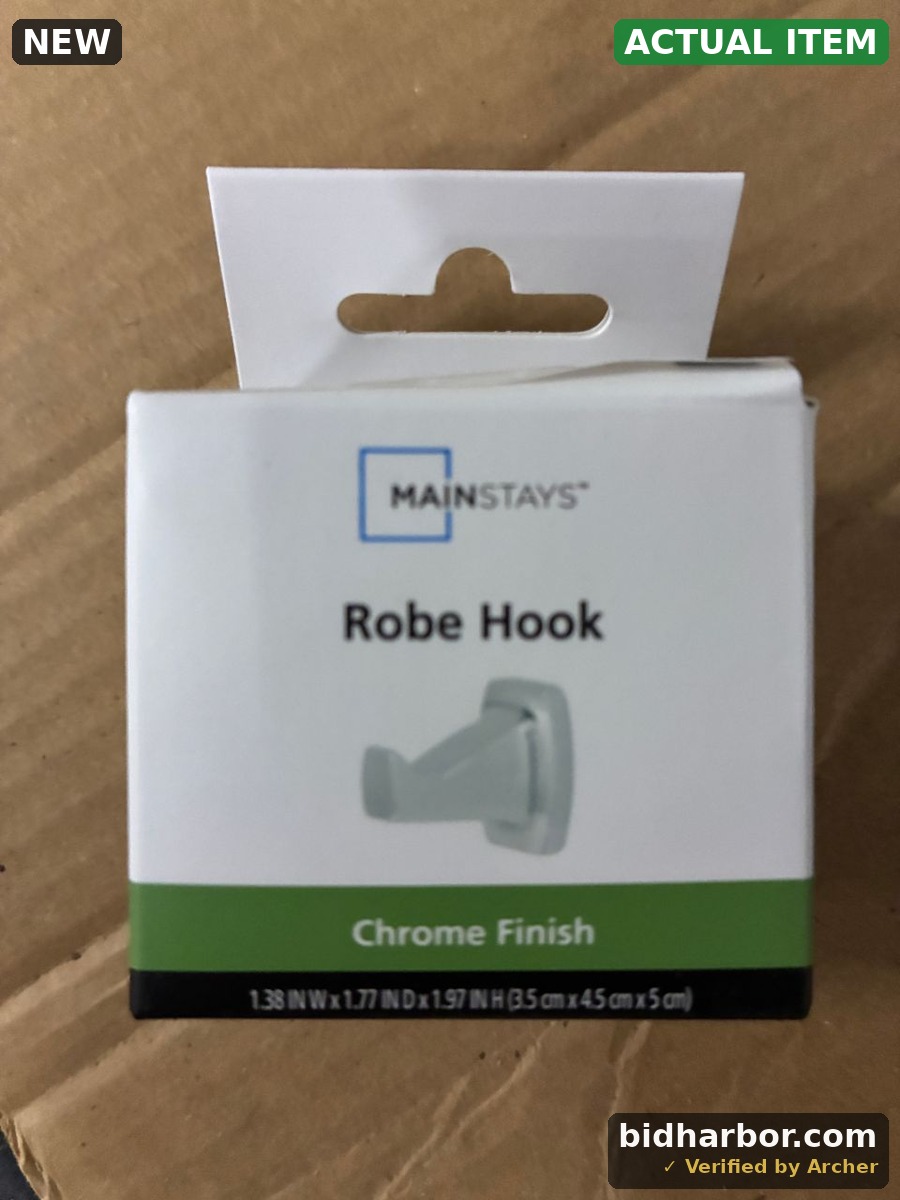 Mainstays Square Wall Mount Robe Hook Chrome Finish with Hardware — Size See Lis — Size See Listing