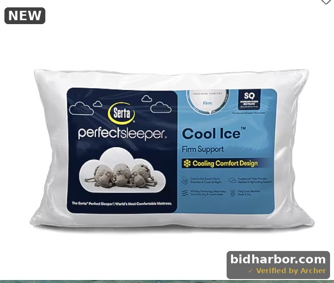 Serta PerfectSleeper Cool Ice Firm Support Pillow, Standard/Queen, White