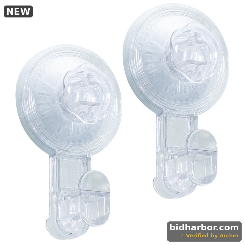 Mainstays Powerful Removable And Reusable Vacuum Suction Cup Hooks-2 Pack Clear