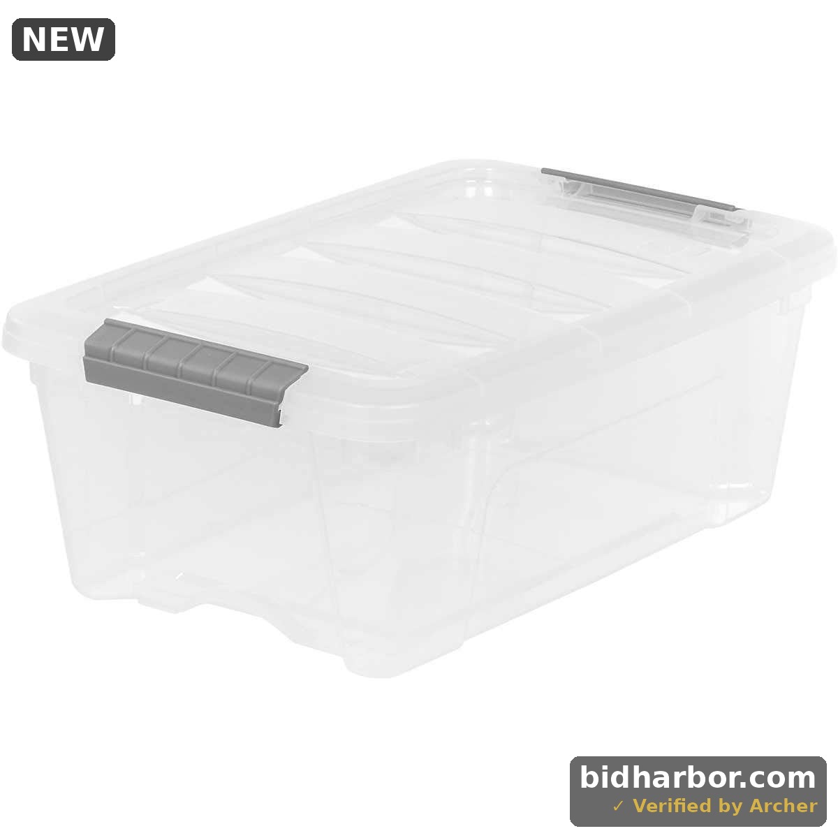 Iris Buckle up Storage Box 12.9 Quart Clear 4 Count
