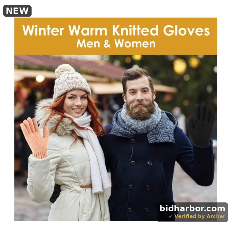 REDESS Winter Gloves for Men and Women Touch Screen Knit Warm Black Gloves for Cold Weather — Size Mediu — Size Medium- — Size Medium-Large