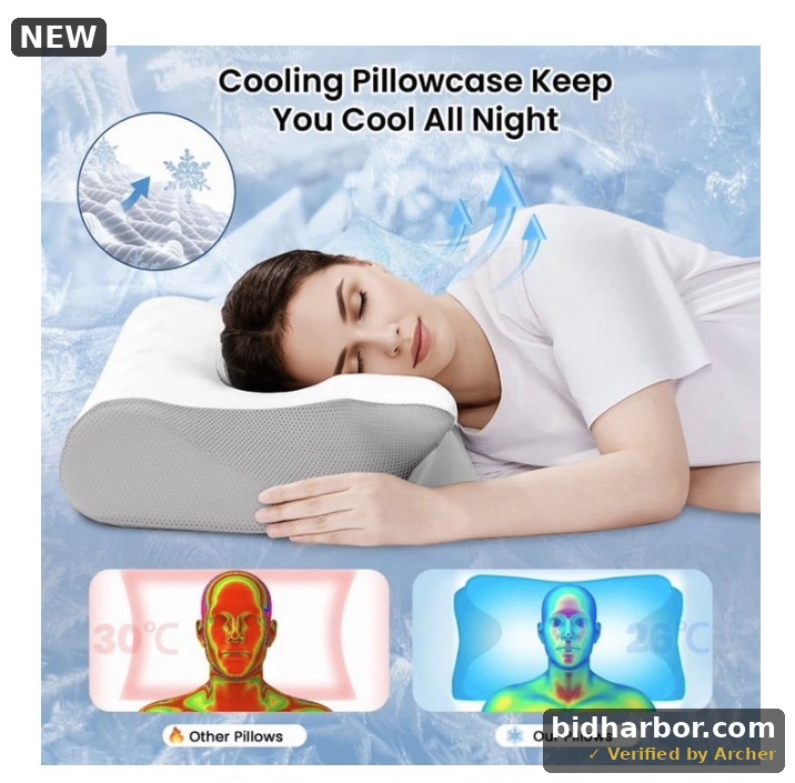 JUSTLET Cervical Neck Memory Foam Pillow for Neck and Shoulder Pain Relief, Orthopedic Contour Support Pillow with Cooling Pillowcase for Side, Back, Stomach Sleepers, White+Grey