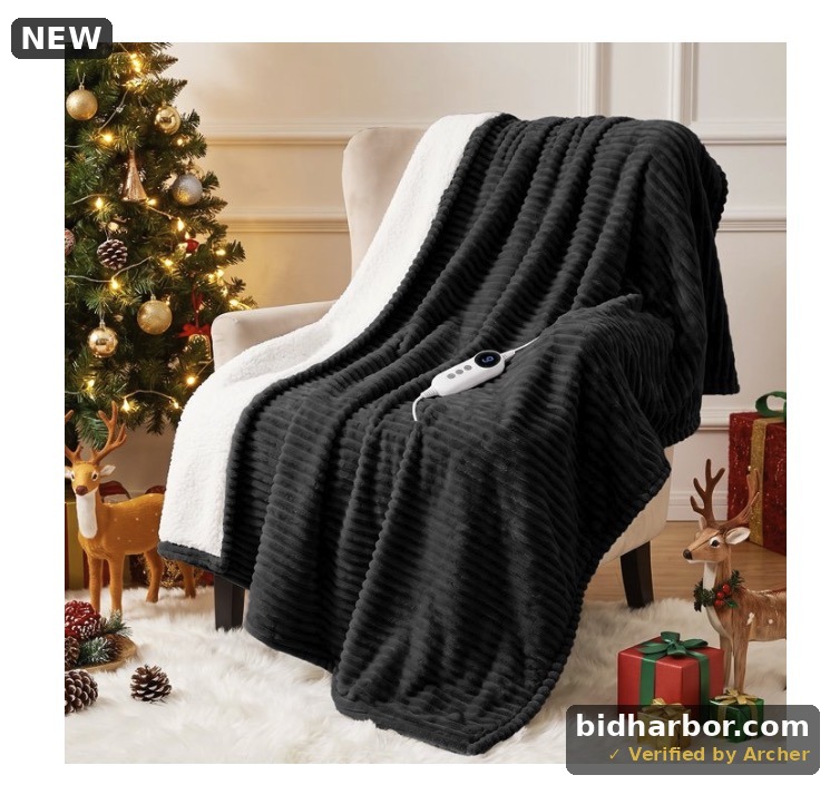 JUSTLET Heated Blanket Electric Full, 72x84 Heating Blanket Throw, 9 Heat Levels & 2-10 Hours Auto-Off Over-Heat Protection, Ribbed Flannel to Sherpa, Machine Washable, Gray
