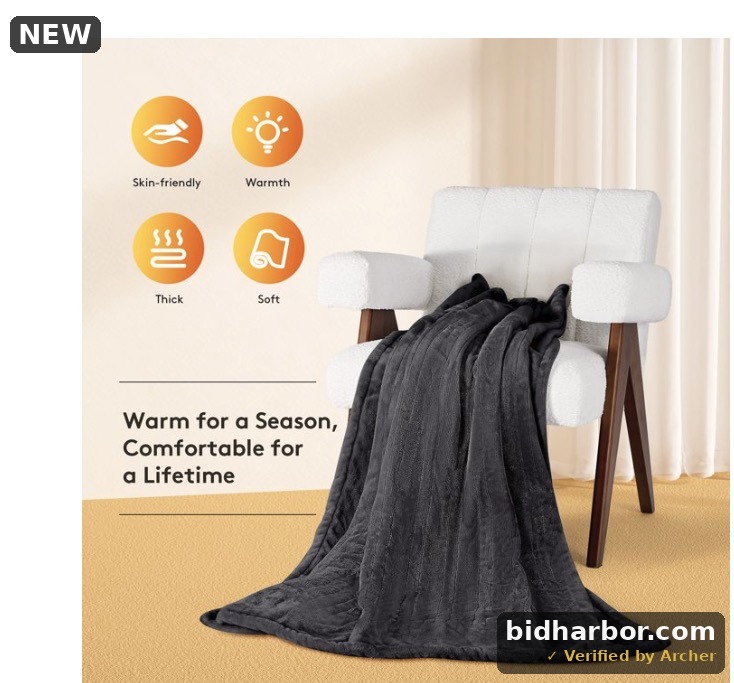 JUSTLET Heated Blanket Throw, 50x60 Double-sided Flannel Electric Blanket, 9 Heat Levels & 2-10 Hours Auto shut-off, over-heat protection, machine washable,Dark Grey